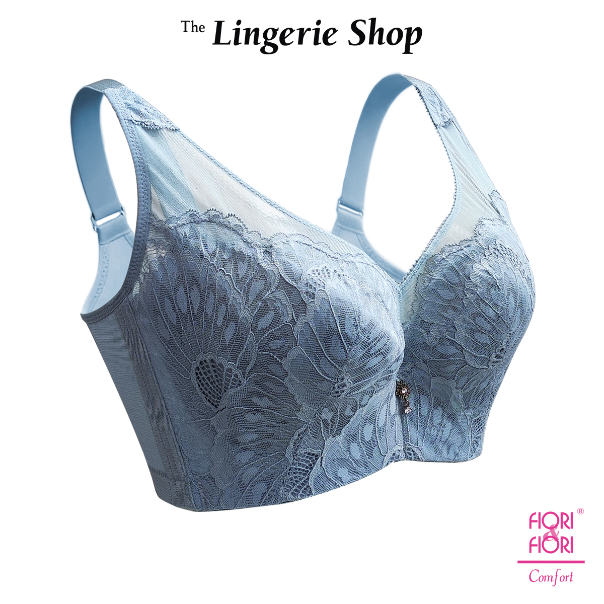 Fiori & Fiori Elizabeth Wired Lace Plus Size Support Bra Bralette E-Cup 10-11137