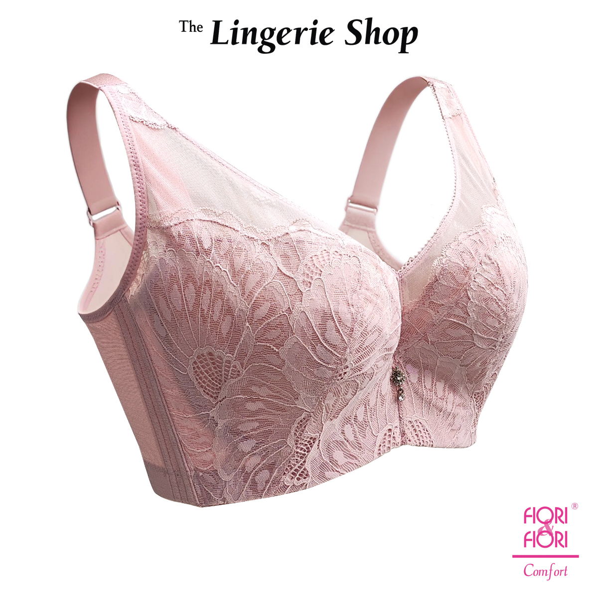 Fiori & Fiori Elizabeth Wired Lace Plus Size Support Bra Bralette E-Cup 10-11137