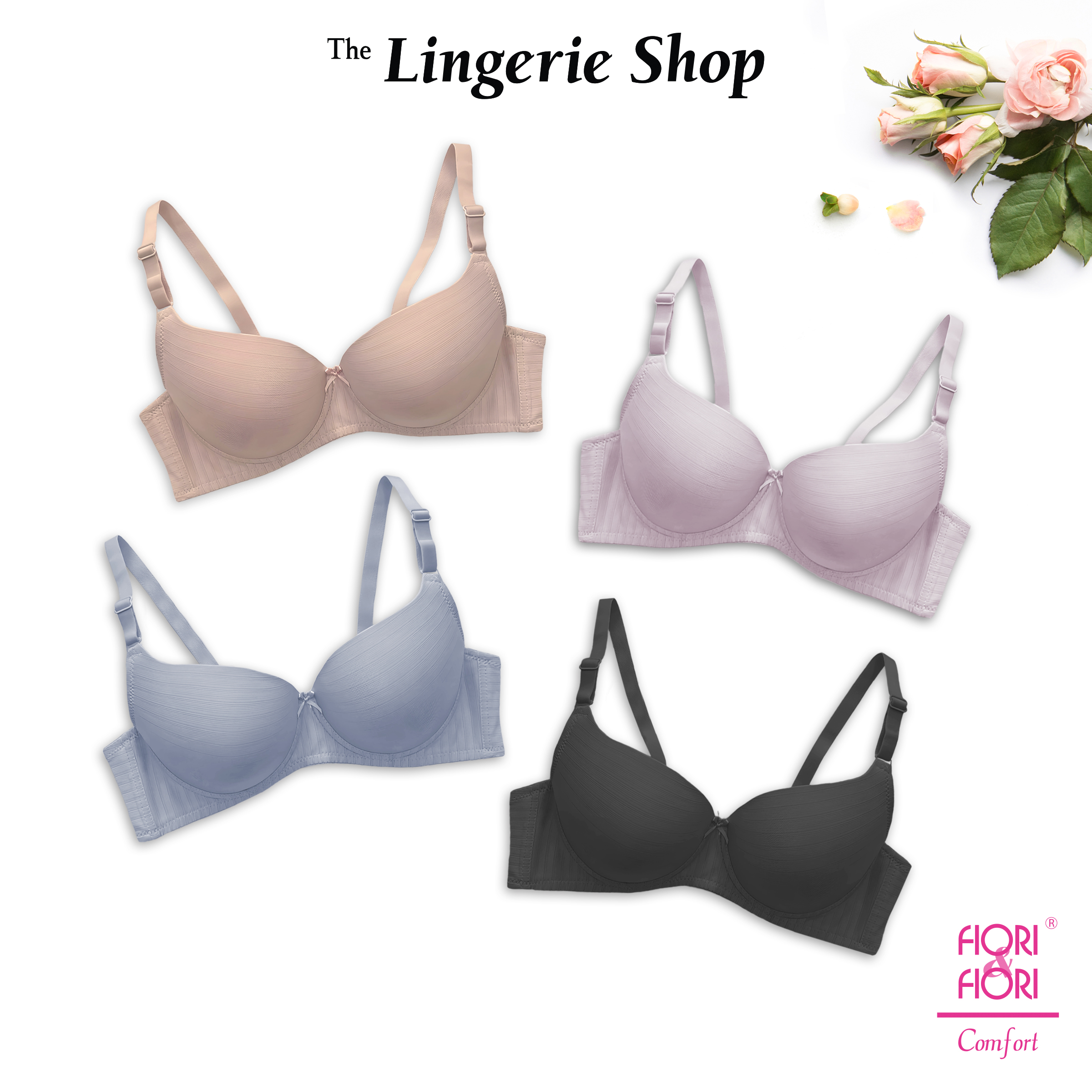 Fiori & Fiori Giana Minimal Push Up Striped Wired Bra D-Cup 11-11159
