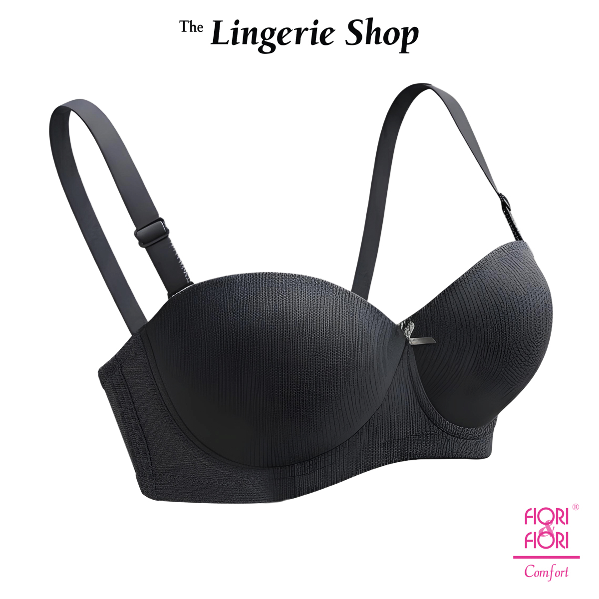 Fiori & Fiori Celeste Slight Push-Up Wired Striped Bandeau Half-Cup Bra C-Cup 10-11162