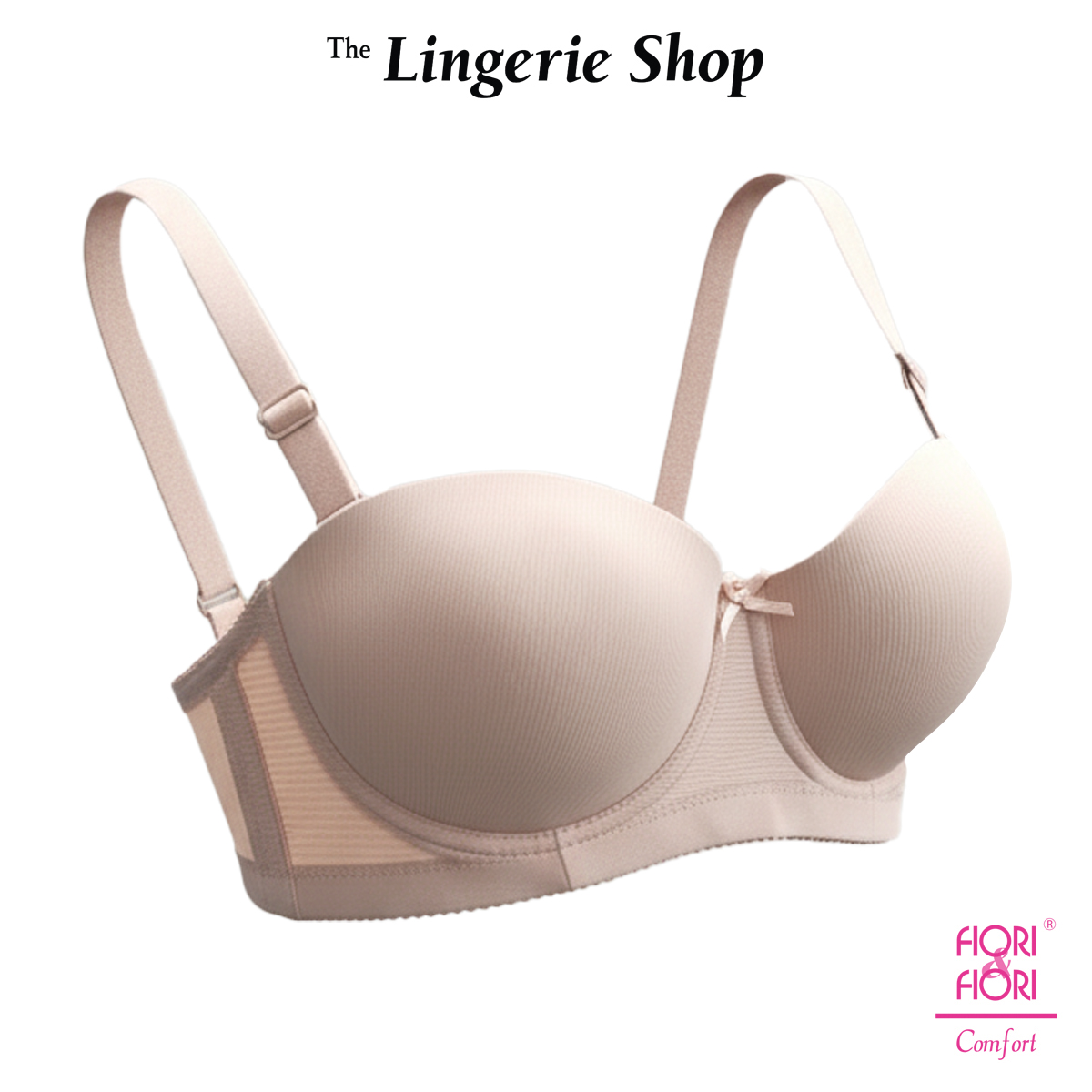 Fiori & Fiori Celeste Slight Push-Up Wired Striped Bandeau Half-Cup Bra C-Cup 10-11162