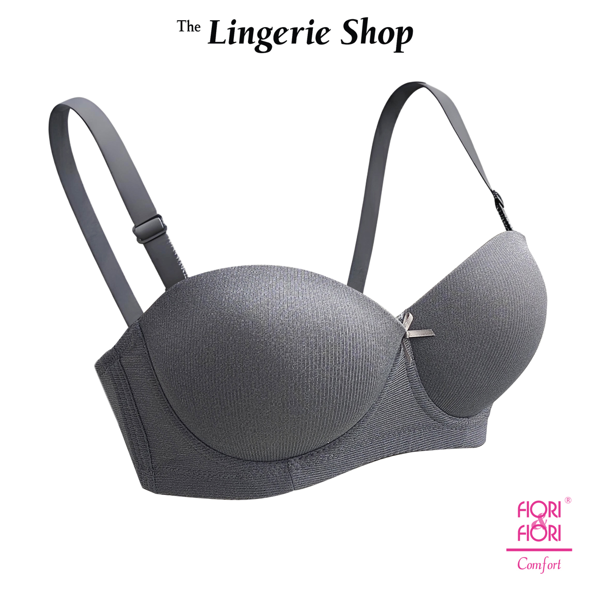 Fiori & Fiori Celeste Slight Push-Up Wired Striped Bandeau Half-Cup Bra C-Cup 10-11162