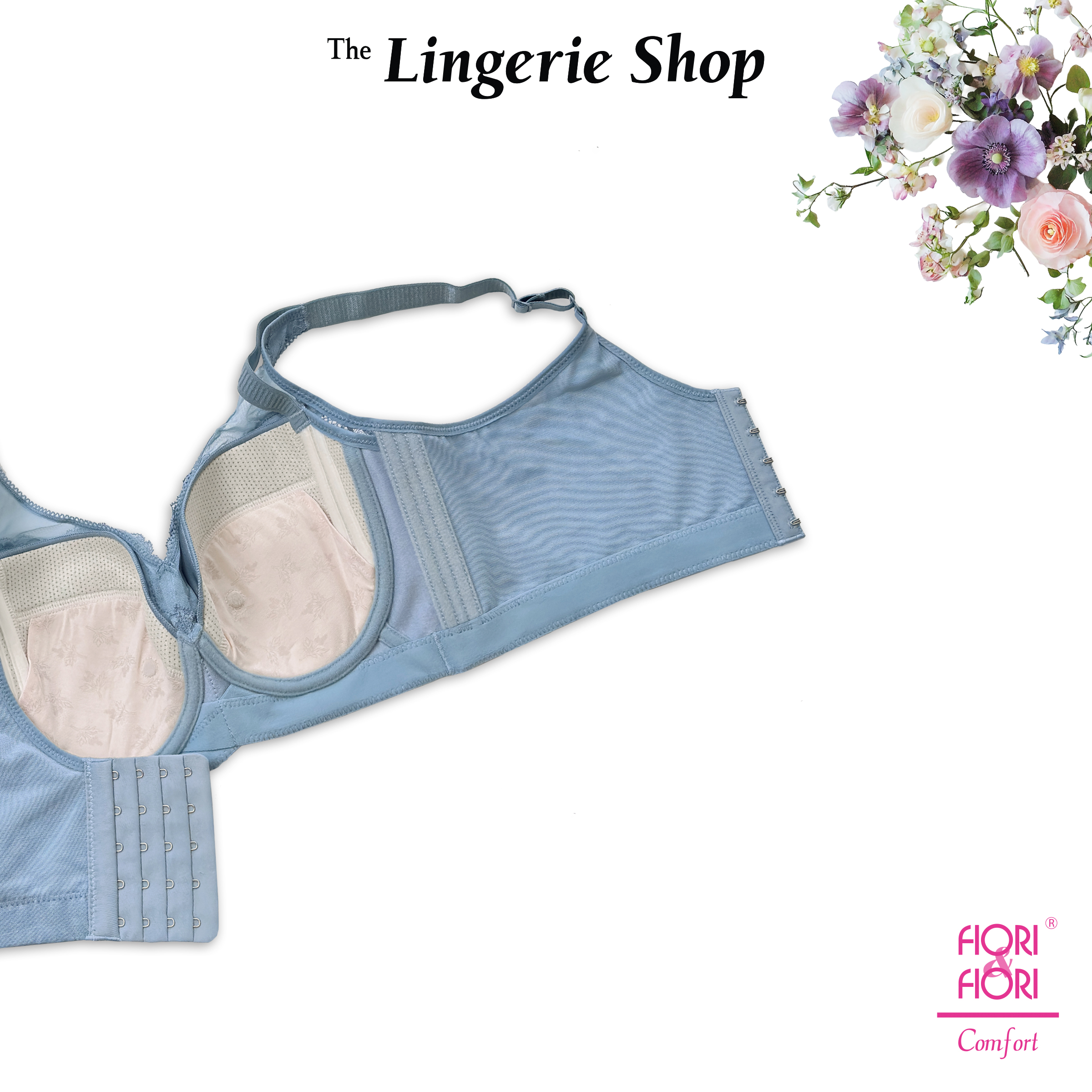 Fiori & Fiori Elizabeth Wired Lace Plus Size Support Bra Bralette E-Cup 10-11137