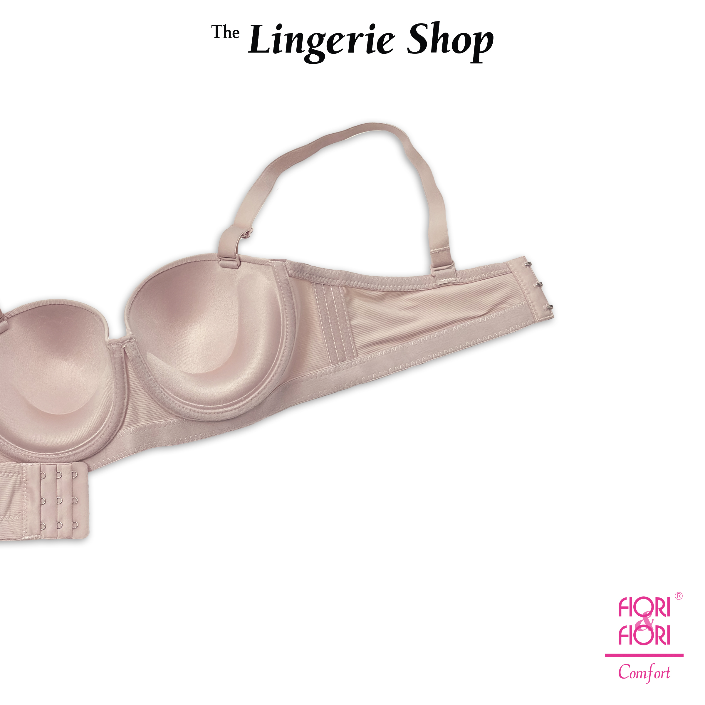 Fiori & Fiori Celeste Slight Push-Up Wired Striped Bandeau Half-Cup Bra C-Cup 10-11162